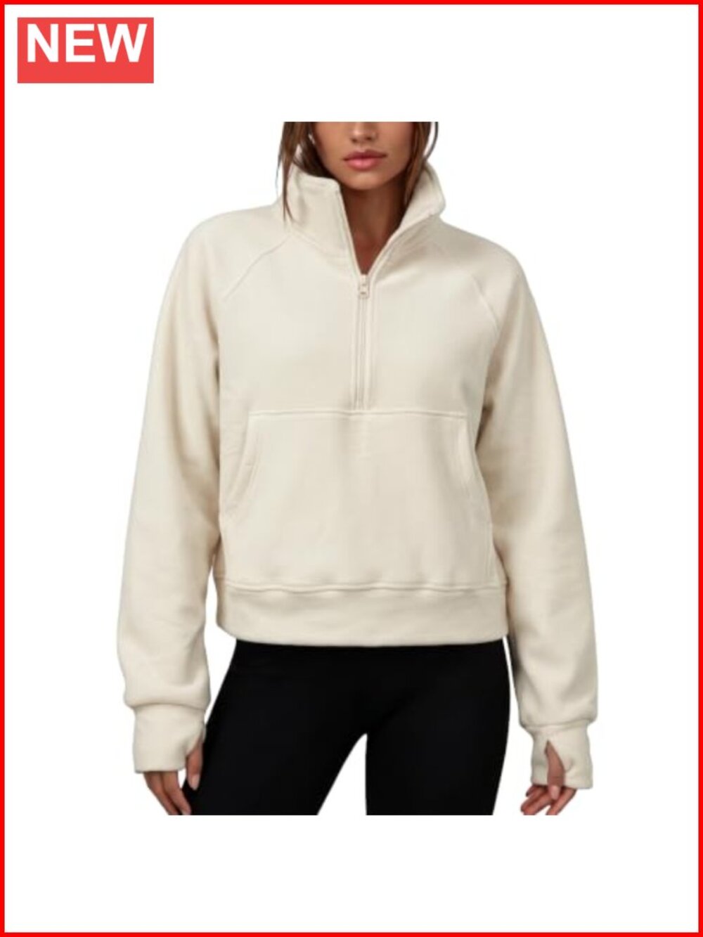 Sherpa Fleece Half Zip Sweatshirt Women Soft Cropped Funnel Neck Hoodie